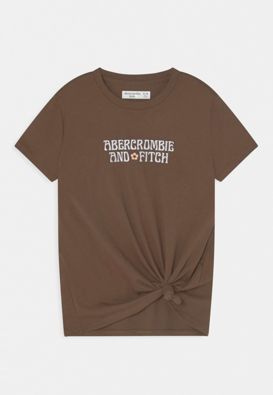 Clothing * | May Knot Front Tech Core Solid Print T-Shirt Abercrombie & Fitch At Discount Prices