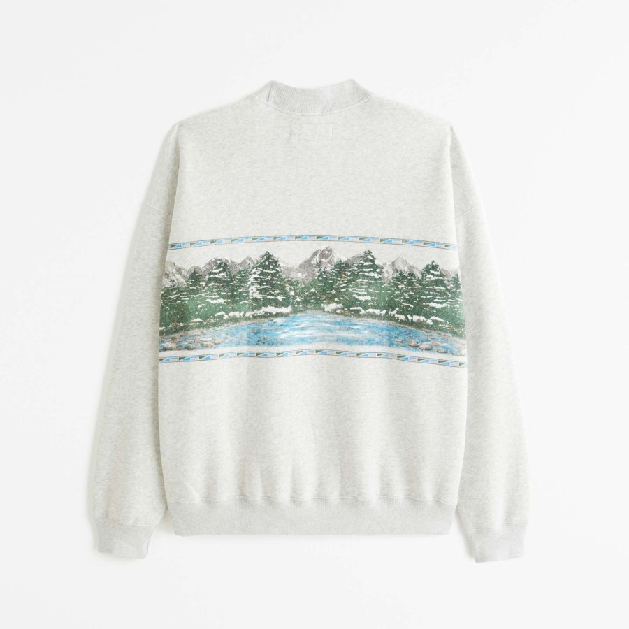 Clothing * | Abercrombie & Fitch Online Grand Teton Graphic Crew Sweatshirt