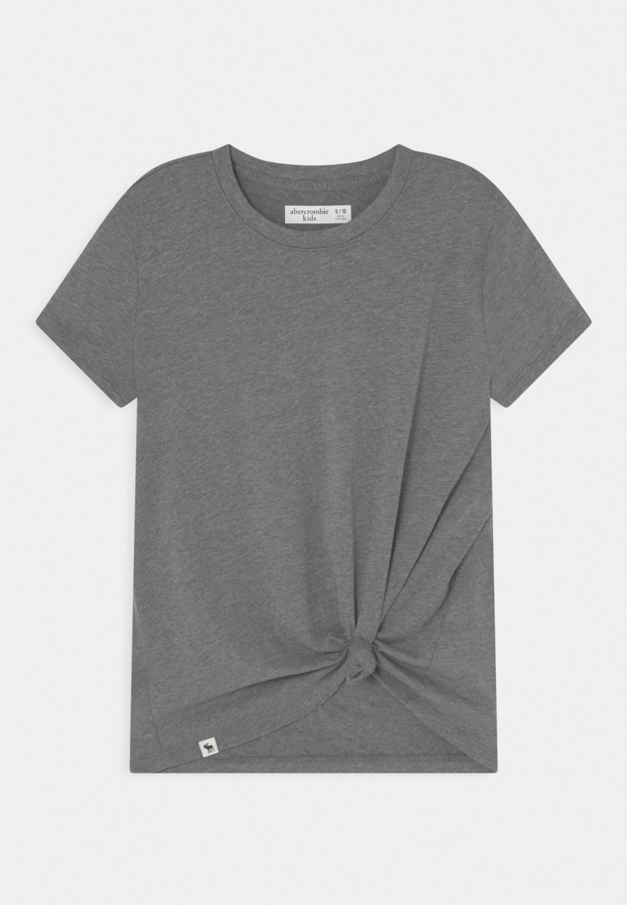 Clothing * | Knot Front Essential Solid Print T-Shirt Abercrombie & Fitch Promotions