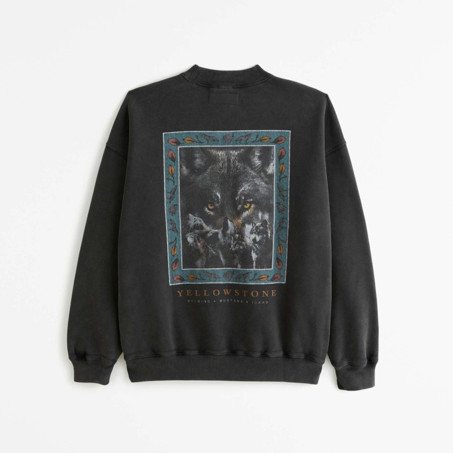 Clothing * | Abercrombie & Fitch Less Expensive Yellowstone Graphic Crew Sweatshirt