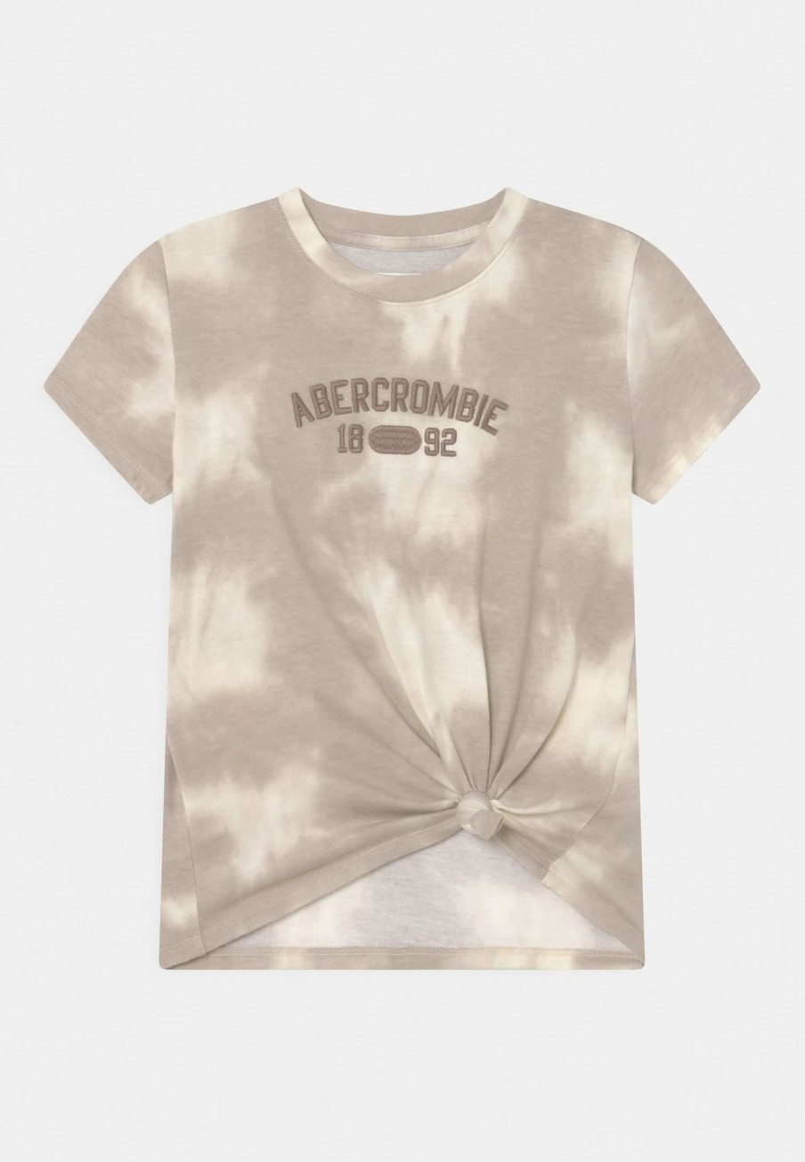 Clothing * | Knot Front Tech Core Pattern Print T-Shirt Abercrombie & Fitch The Latest Fashion