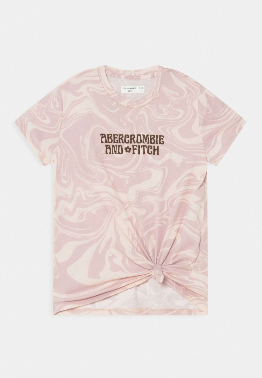 Clothing * | Knot Front Tech Core Pattern Print T-Shirt Abercrombie & Fitch Exclusive Design