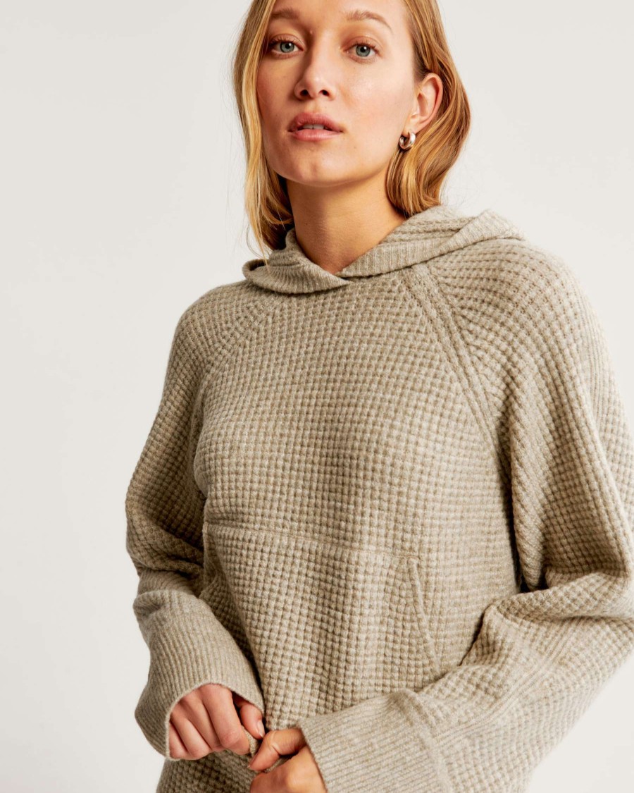 Clothing * | Abercrombie & Fitch Featured Lounge Waffle Sweater Hoodie