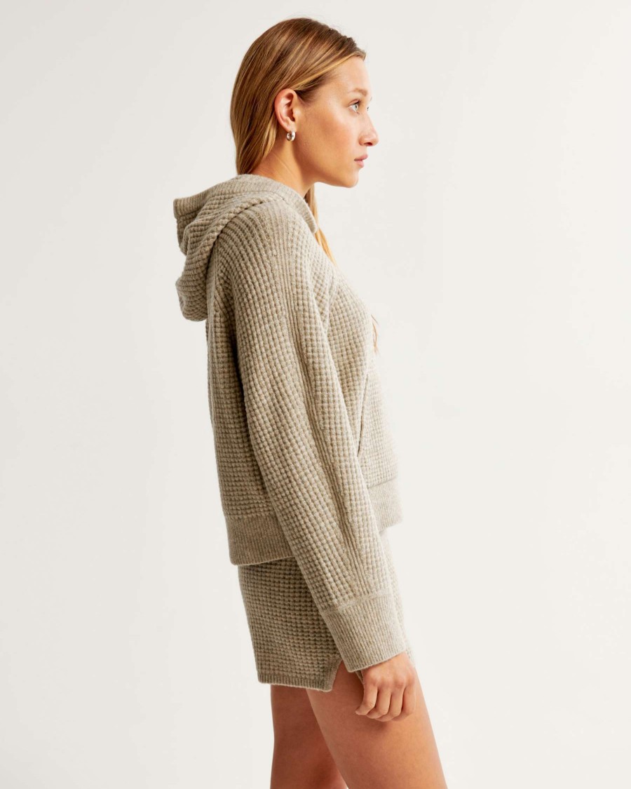 Clothing * | Abercrombie & Fitch Featured Lounge Waffle Sweater Hoodie