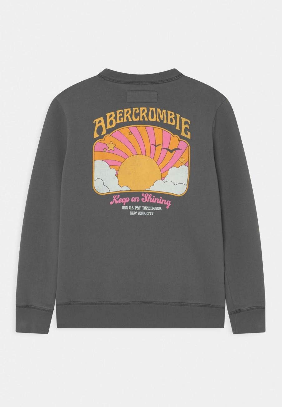 Clothing * | Thrifted Crew Solid Sweatshirt Abercrombie & Fitch Shop