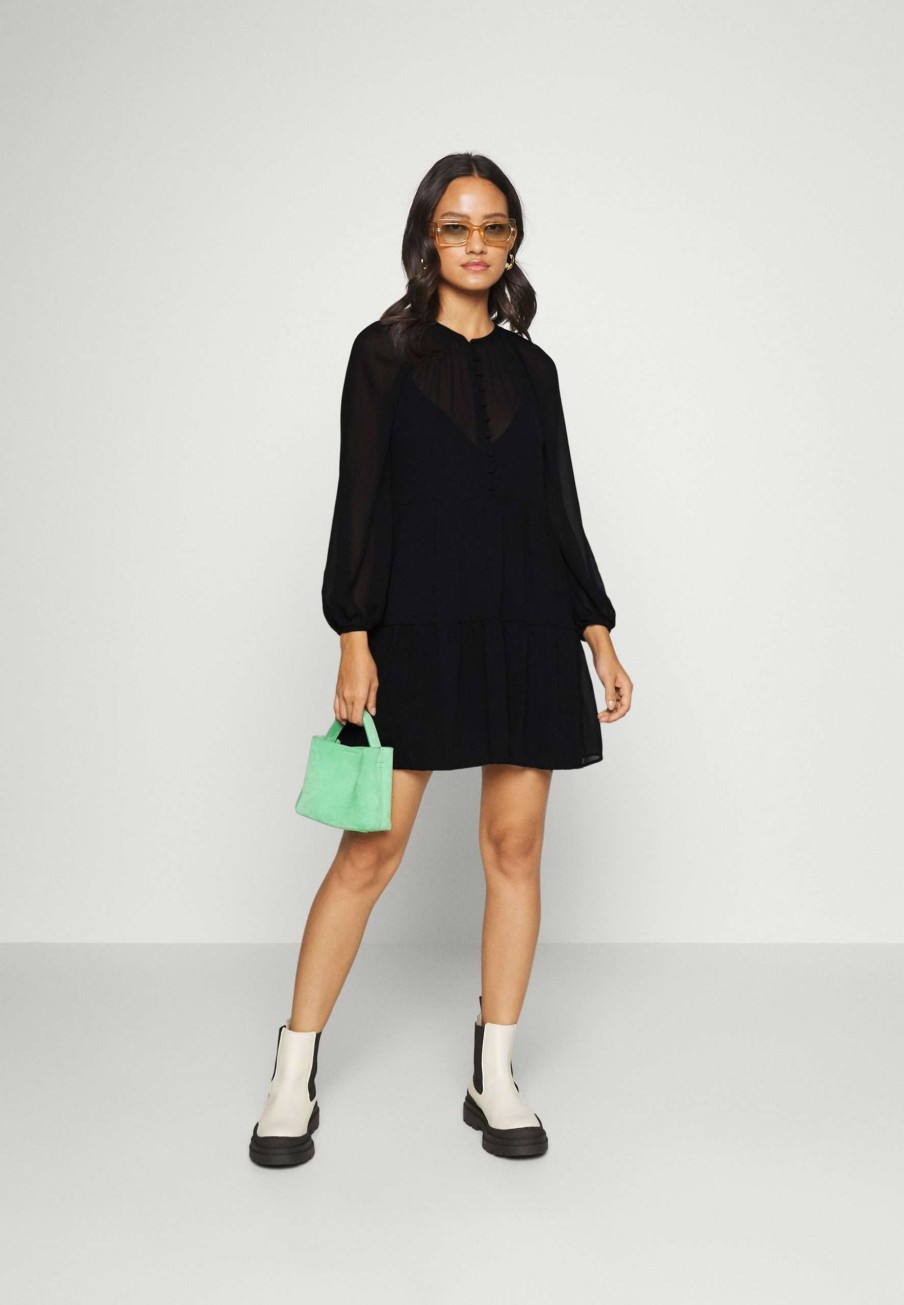 Clothing * | Button Up Trapeze Mini Jumper Dress Abercrombie & Fitch Shop