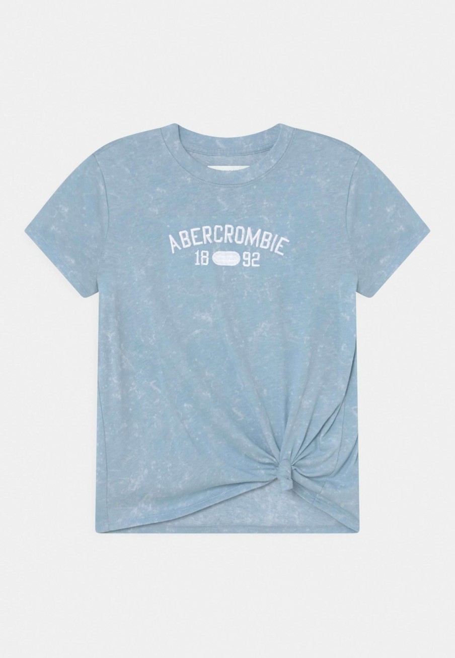 Clothing * | Knot Front Tech Core Pattern Print T-Shirt Abercrombie & Fitch At Reduced Price