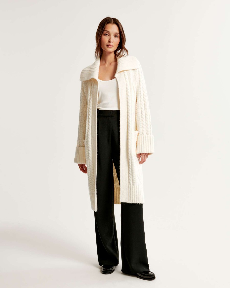 Clothing * | Abercrombie & Fitch Hot Sale Cable Duster Cardigan