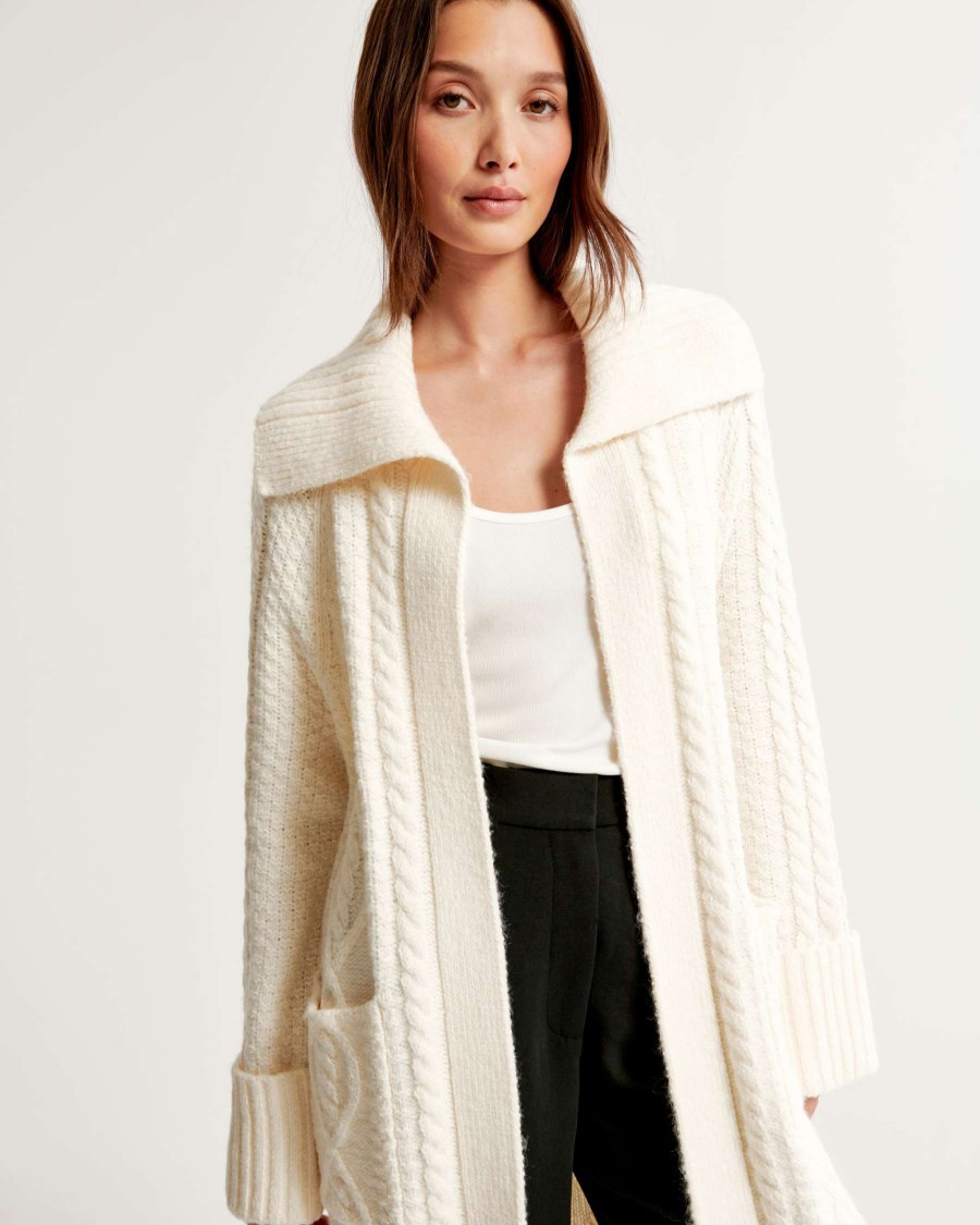 Clothing * | Abercrombie & Fitch Hot Sale Cable Duster Cardigan