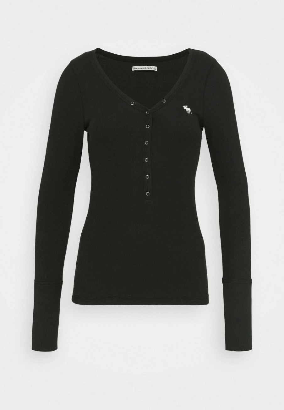 Clothing * | Icon Henley Long Sleeved Top Abercrombie & Fitch At The Best Price