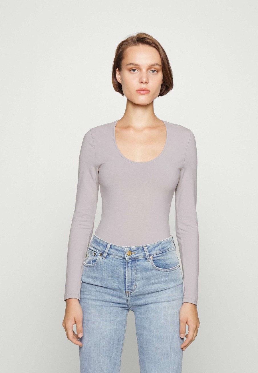 Clothing * | Essential Crew Bodysuit Long Sleeved Top Abercrombie & Fitch Competitive Price