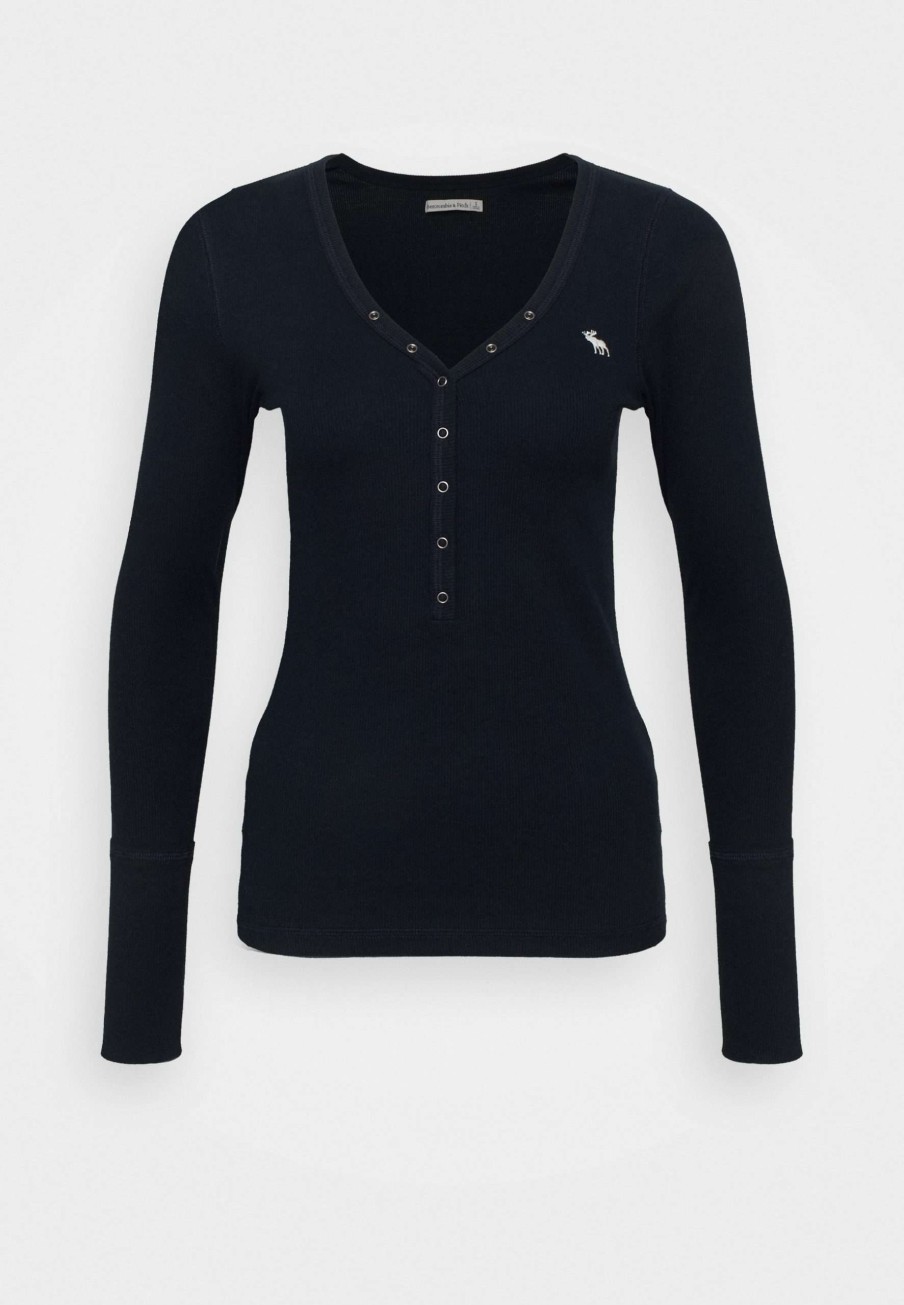 Clothing * | Icon Henley Long Sleeved Top Abercrombie & Fitch At The Best Price