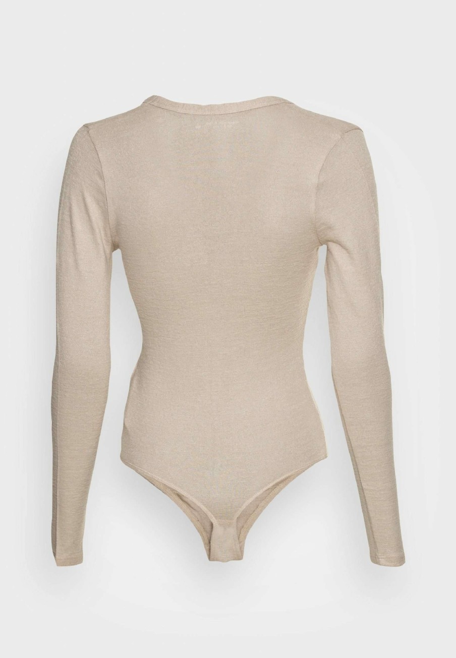 Clothing * | Cozy Henley Bodysuit Long Sleeved Top Abercrombie & Fitch Promotion