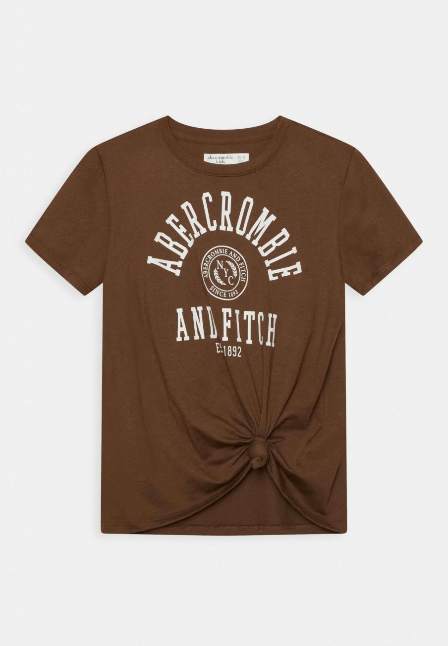 Clothing * | Front Logo Tee Solid Print T-Shirt Abercrombie & Fitch Top Selling