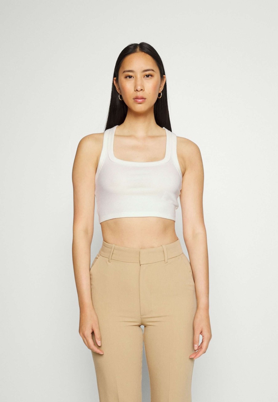 Clothing * | Bare Neck Crop Tank Top Abercrombie & Fitch New Products