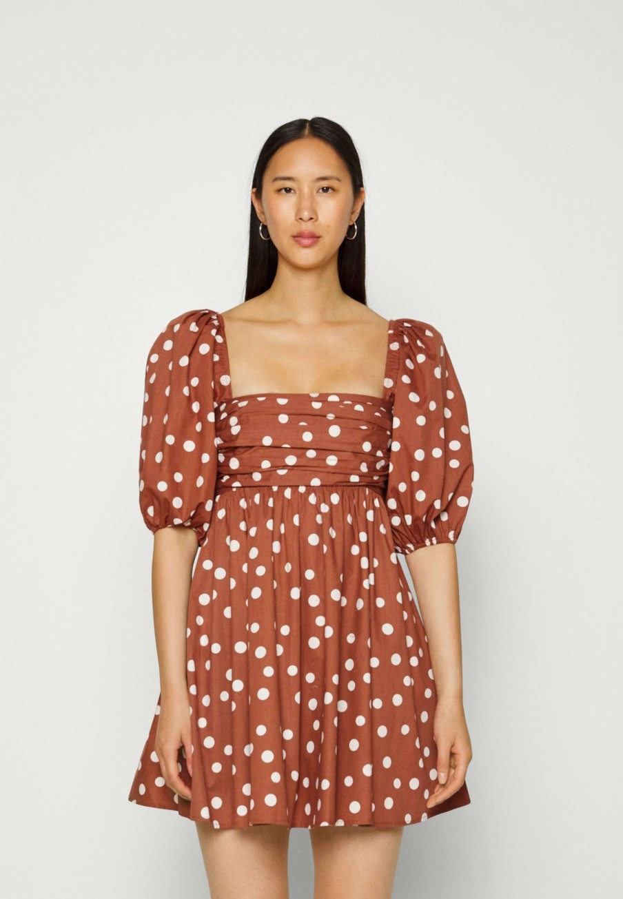 Clothing * | Puff Sleeve Volume Mini Day Dress Abercrombie & Fitch Shop