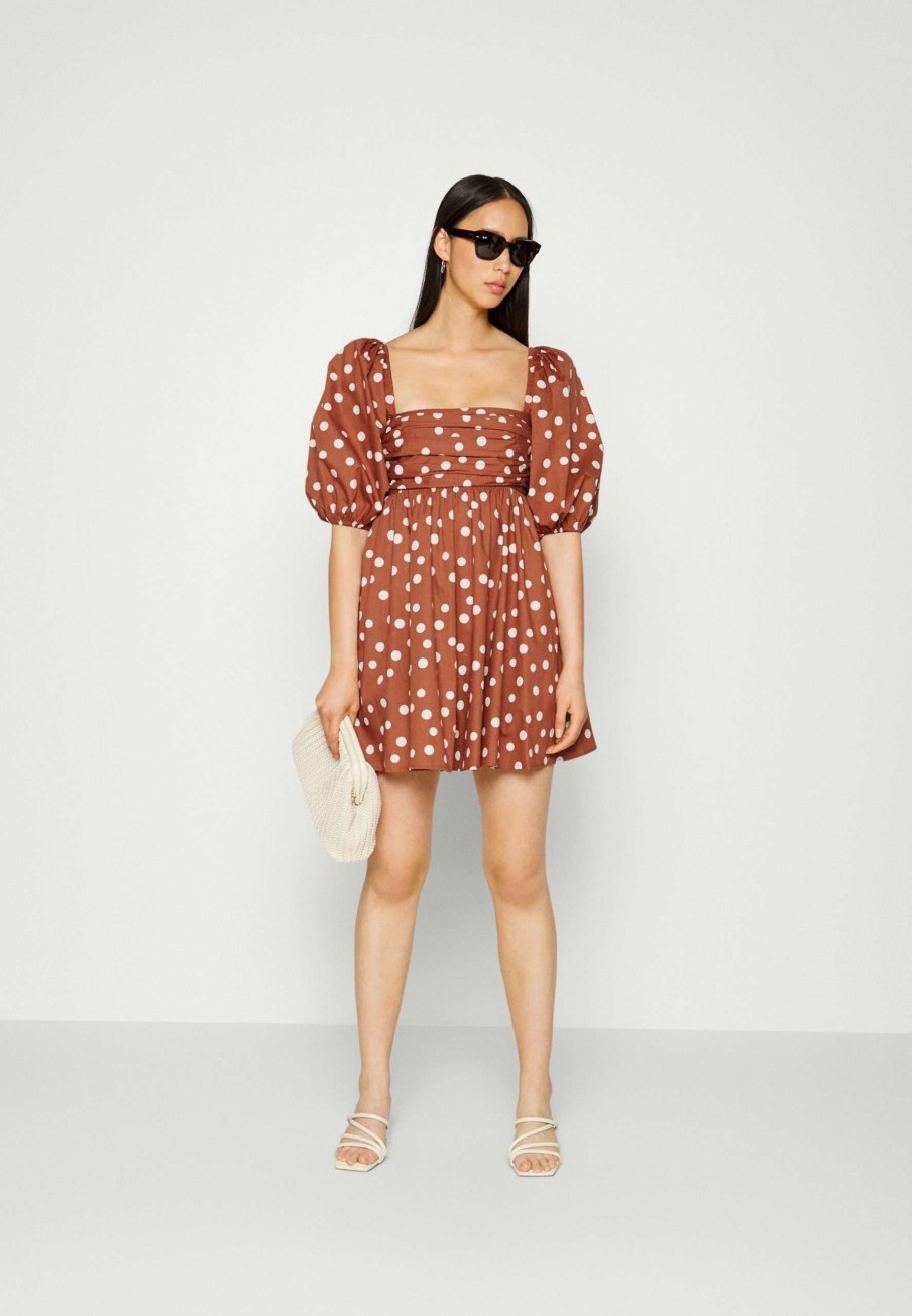 Clothing * | Puff Sleeve Volume Mini Day Dress Abercrombie & Fitch Shop