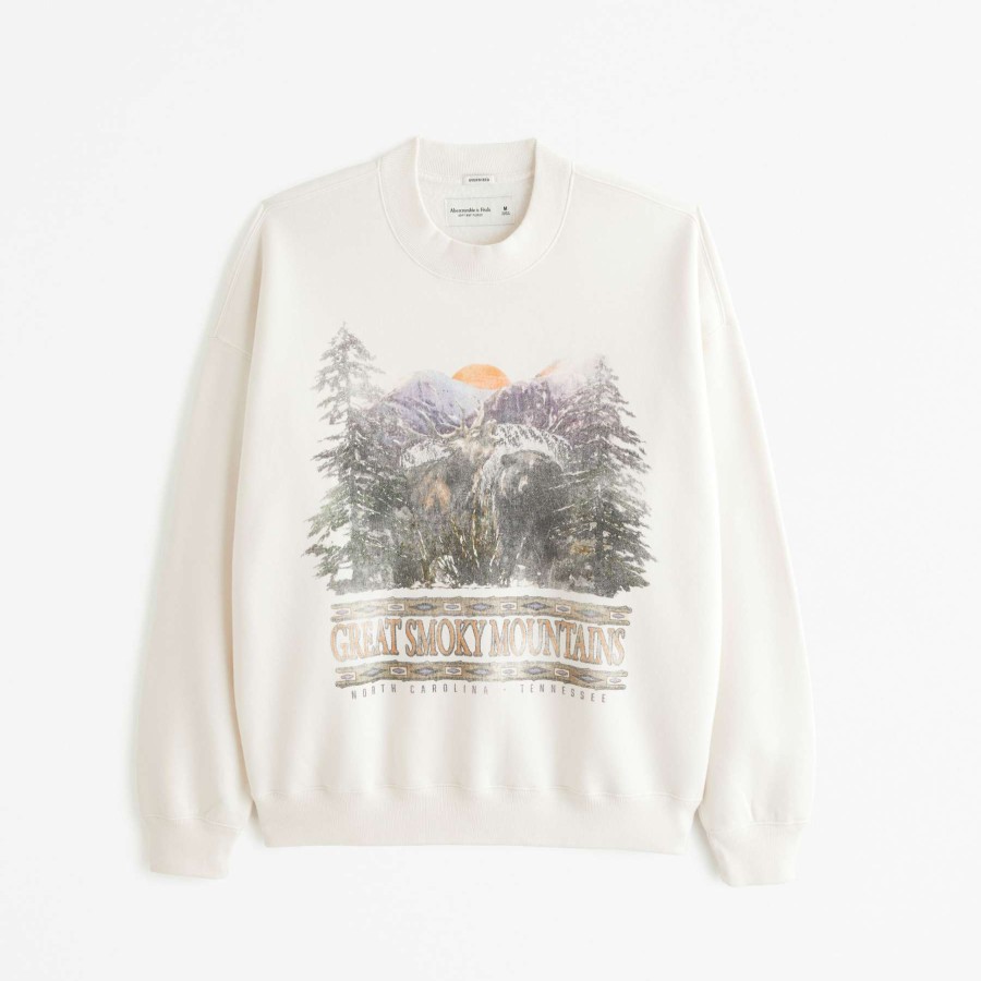 Clothing * | Abercrombie & Fitch Best Choice Great Smoky Mountains Graphic Crew Sweatshirt