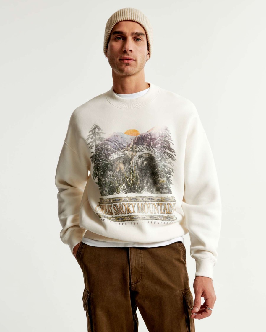 Clothing * | Abercrombie & Fitch Best Choice Great Smoky Mountains Graphic Crew Sweatshirt