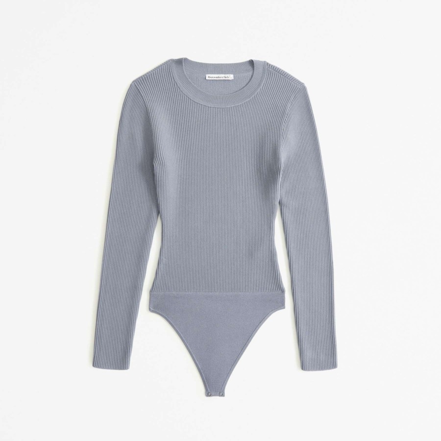 Clothing * | Abercrombie & Fitch Popular Long-Sleeve Ottoman Crew Bodysuit