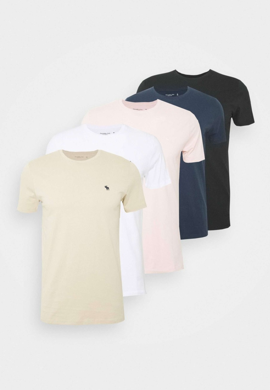 Clothing * | Neutral Crew 5 Pack Basic T-Shirt Abercrombie & Fitch Lower Prices