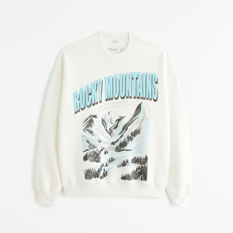 Clothing * | Abercrombie & Fitch Promotion Rocky Mountains Graphic Crew Sweatshirt