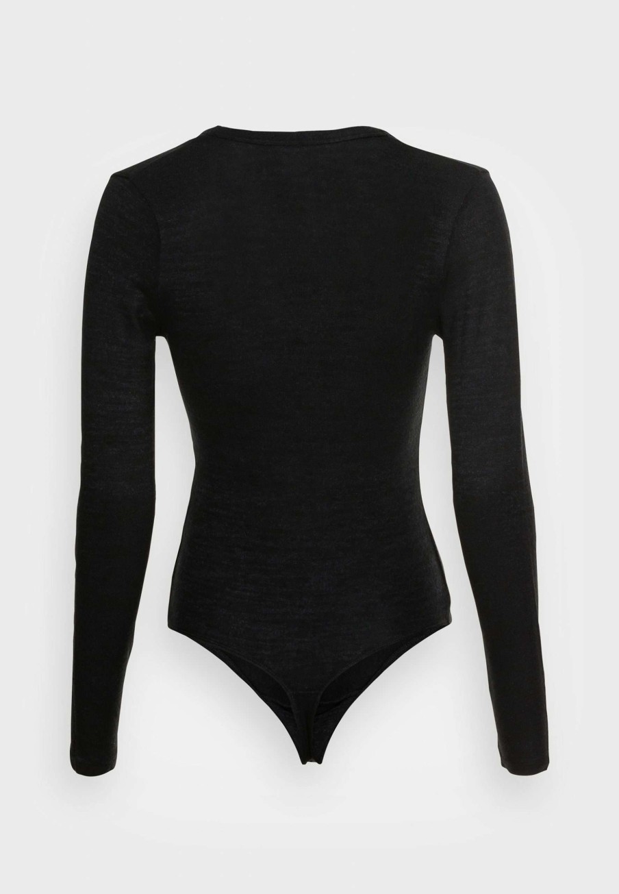 Clothing * | Cozy Henley Bodysuit Long Sleeved Top Abercrombie & Fitch Sale Merchandise