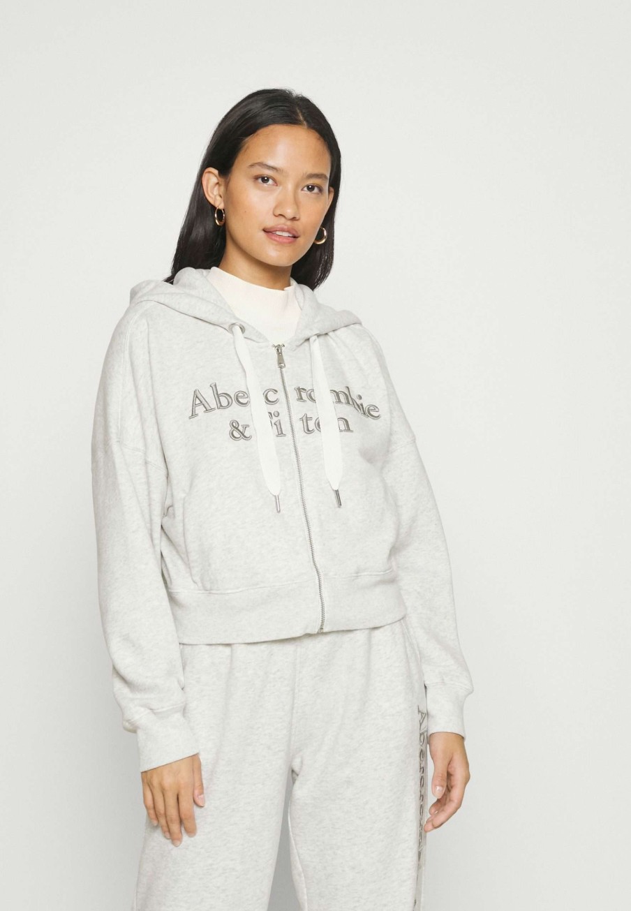 Clothing * | Long Life Logo Zip-Up Sweatshirt Abercrombie & Fitch Cheaper