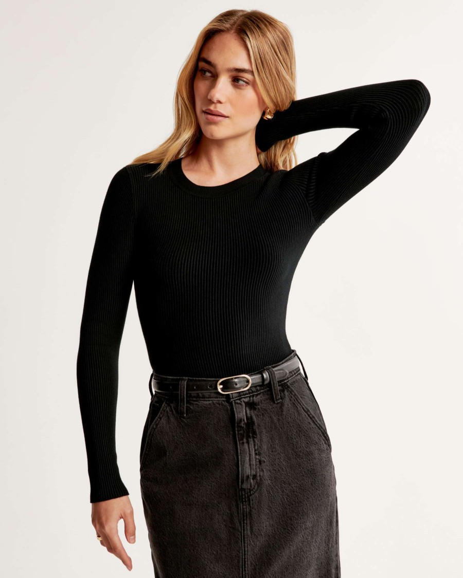 Clothing * | Abercrombie & Fitch Exclusive Long-Sleeve Ottoman Crew Bodysuit