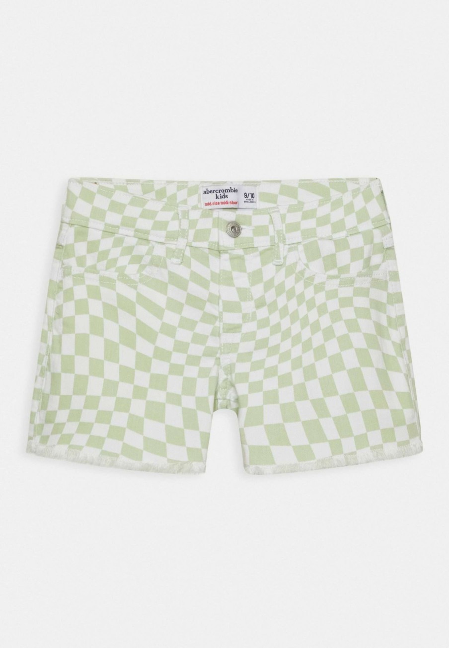 Clothing * | Checkerboard Denim Shorts Abercrombie & Fitch Top Selling