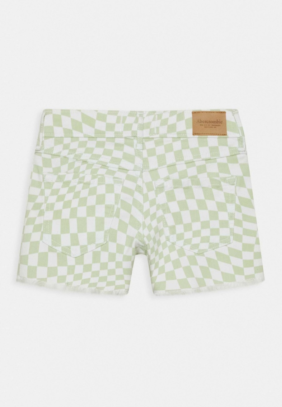 Clothing * | Checkerboard Denim Shorts Abercrombie & Fitch Top Selling