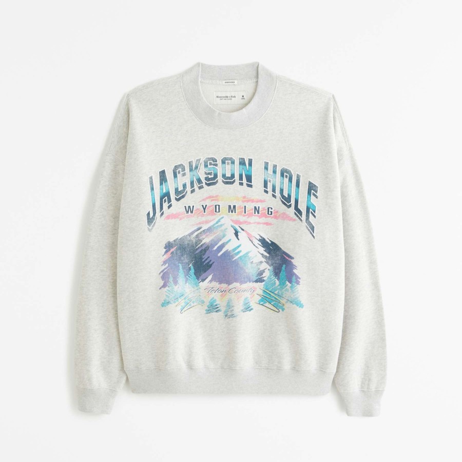 Clothing * | Abercrombie & Fitch Best Quality Jackson Hole Graphic Crew Sweatshirt