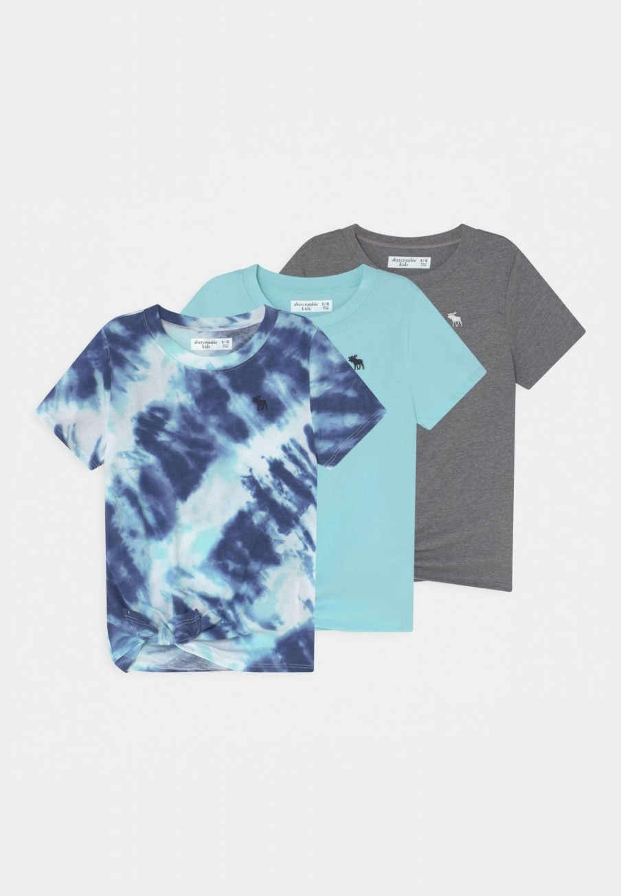 Clothing * | Core Crew Tie Front Essential 3 Pack Print T-Shirt Abercrombie & Fitch Discount