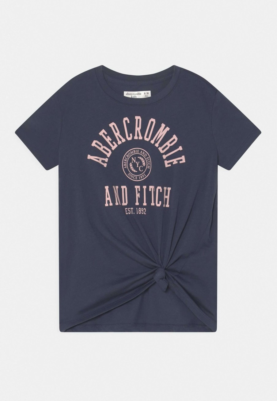 Clothing * | Front Logo Tee Solid Print T-Shirt Abercrombie & Fitch The Latest Fashion