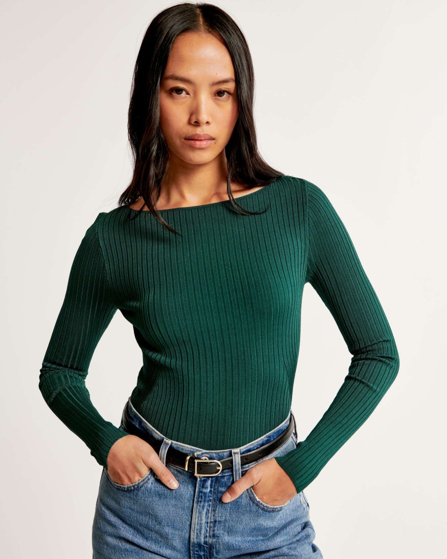 Clothing * | Abercrombie & Fitch Closeout Sale Glossy Slash Sweater Top