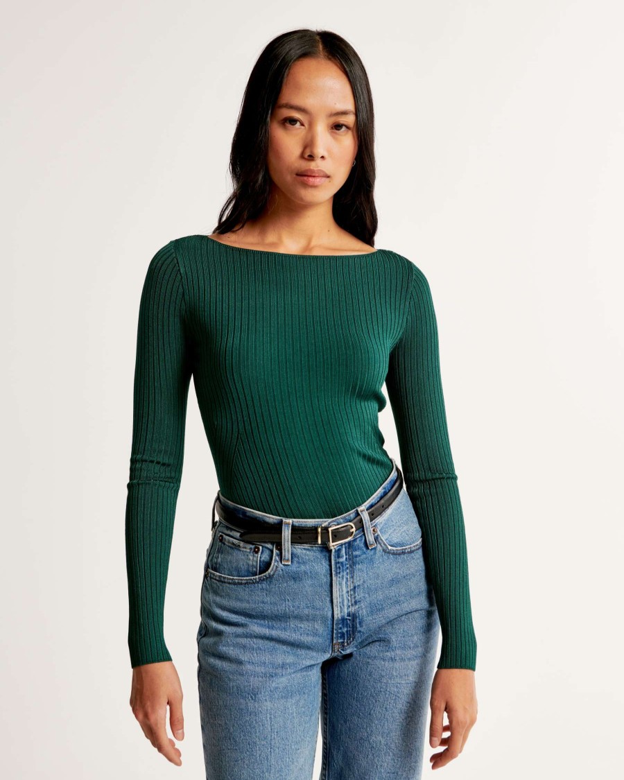 Clothing * | Abercrombie & Fitch Closeout Sale Glossy Slash Sweater Top