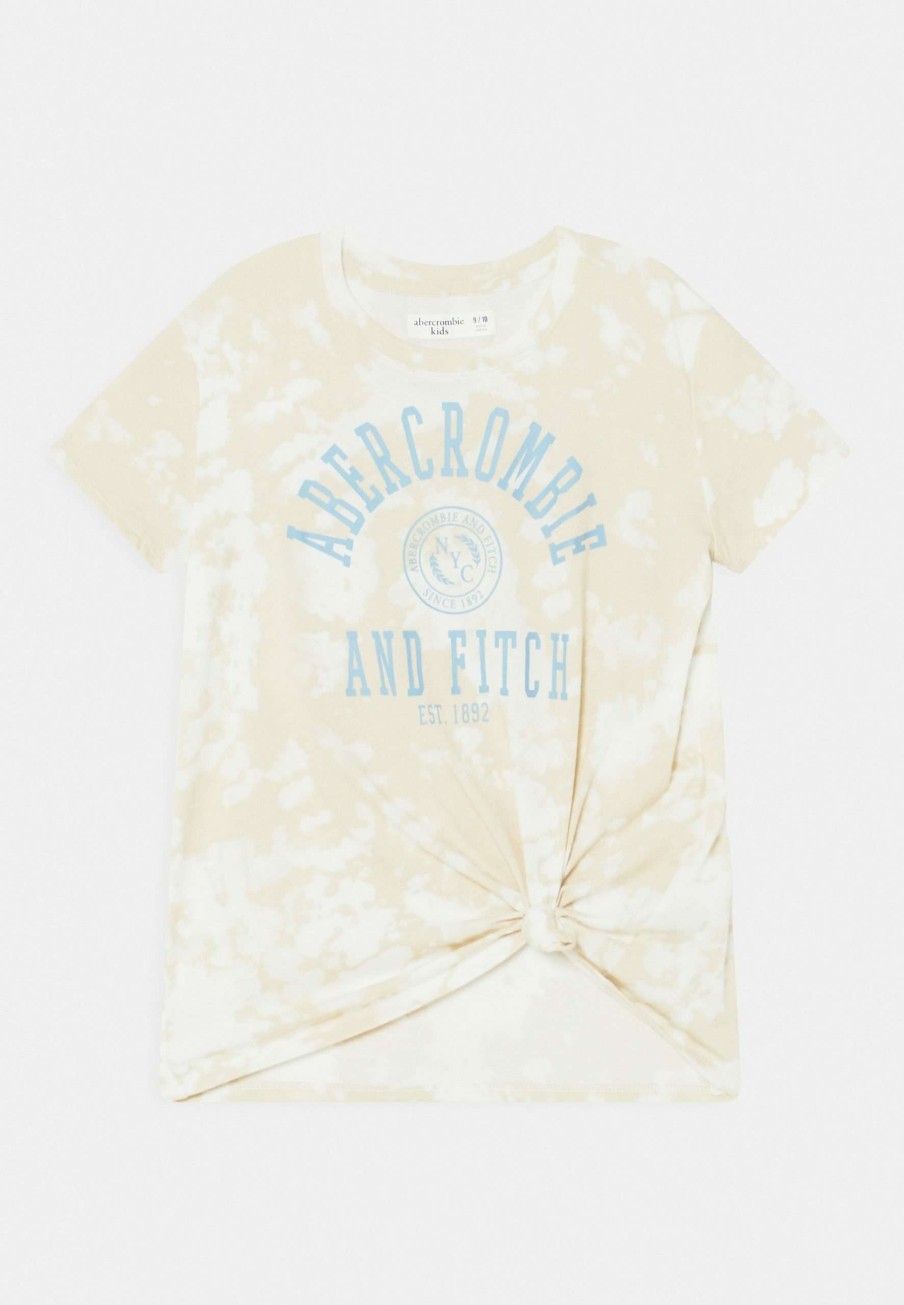 Clothing * | Tie Front Logo Tee Pattern Print T-Shirt Abercrombie & Fitch At The Best Price