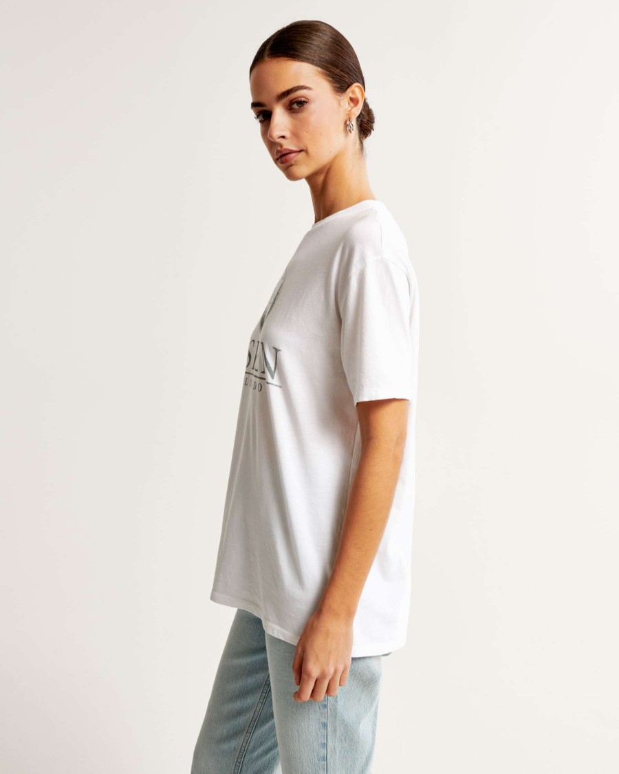 Clothing * | Abercrombie & Fitch Top Selling Oversized Boyfriend Aspen Graphic Tee