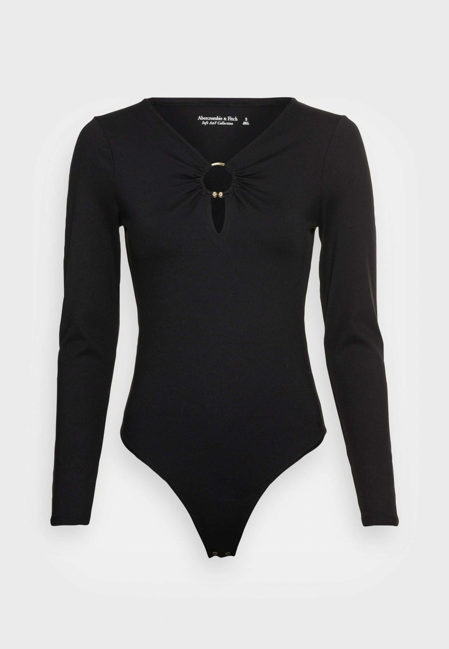 Clothing * | Hardware Cutout Bodysuit Long Sleeved Top Abercrombie & Fitch Offering Discounts