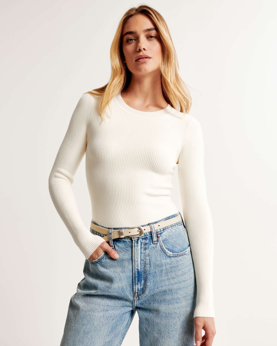 Clothing * | Abercrombie & Fitch Good Quality Long-Sleeve Ottoman Crew Bodysuit